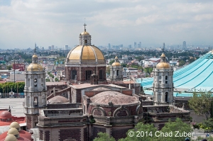 Mexico City skyline and Basilica of Guadalupe